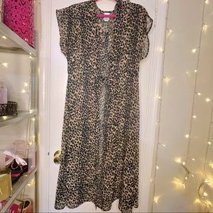 Leopard print cover up.